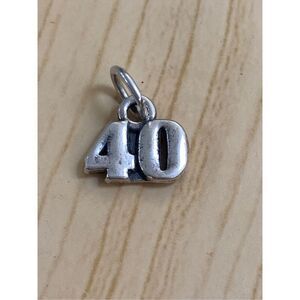 .925 Number 40 Sterling Silver Jewelry Charm #age #birthday